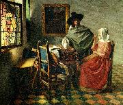 Jan Vermeer vinprovet painting